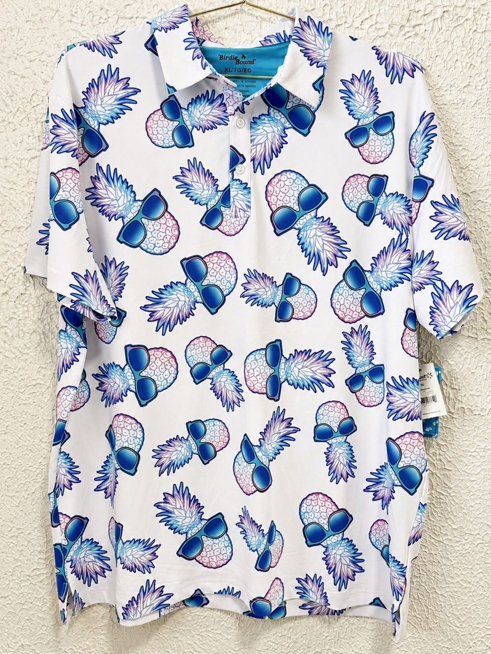 Birdie Bound Pineapple Golf Polo Men’s XL NWT